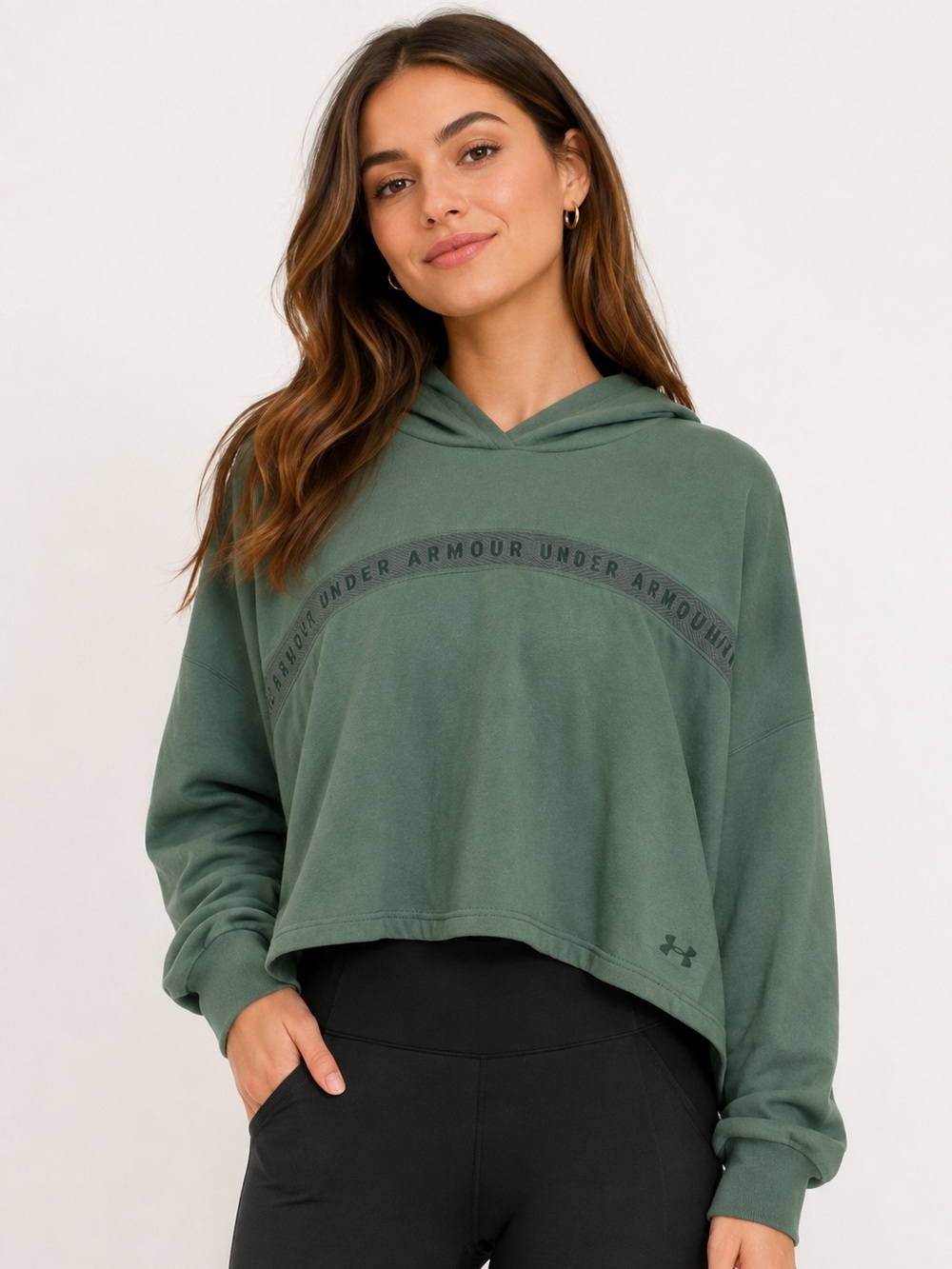 Under Armour Green Cropped Hoodie for Women